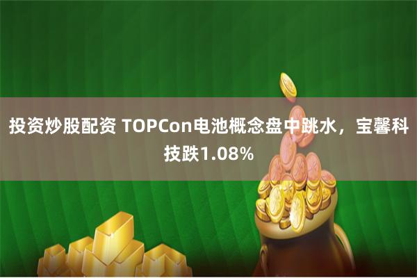 投资炒股配资 TOPCon电池概念盘中跳水，宝馨科技跌1.08%